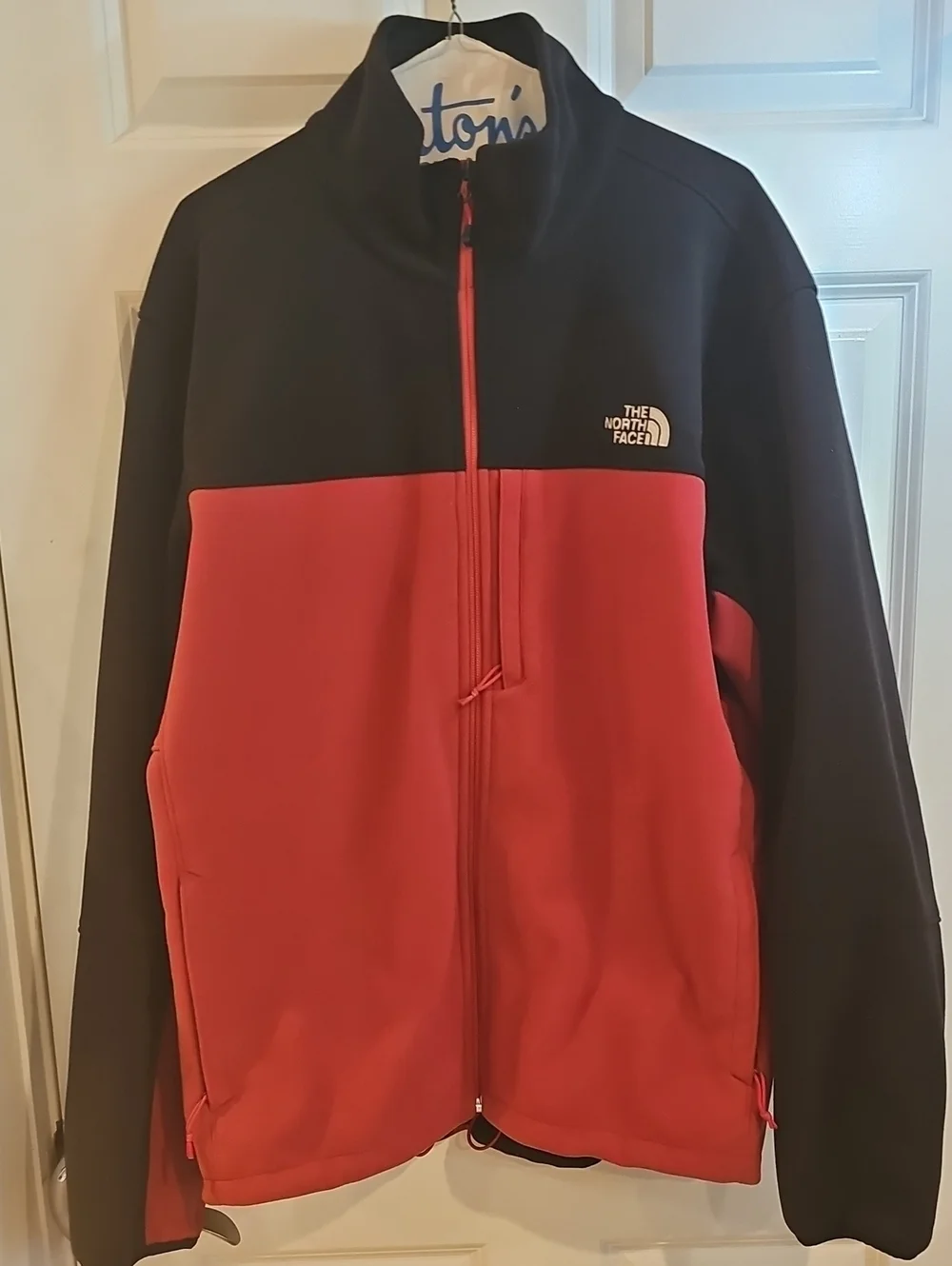 The North Face Men's Black & Red Colorblock Full-Zip Jacket XL